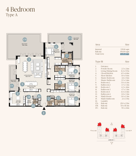 4 Bedroom Apartment – Type A